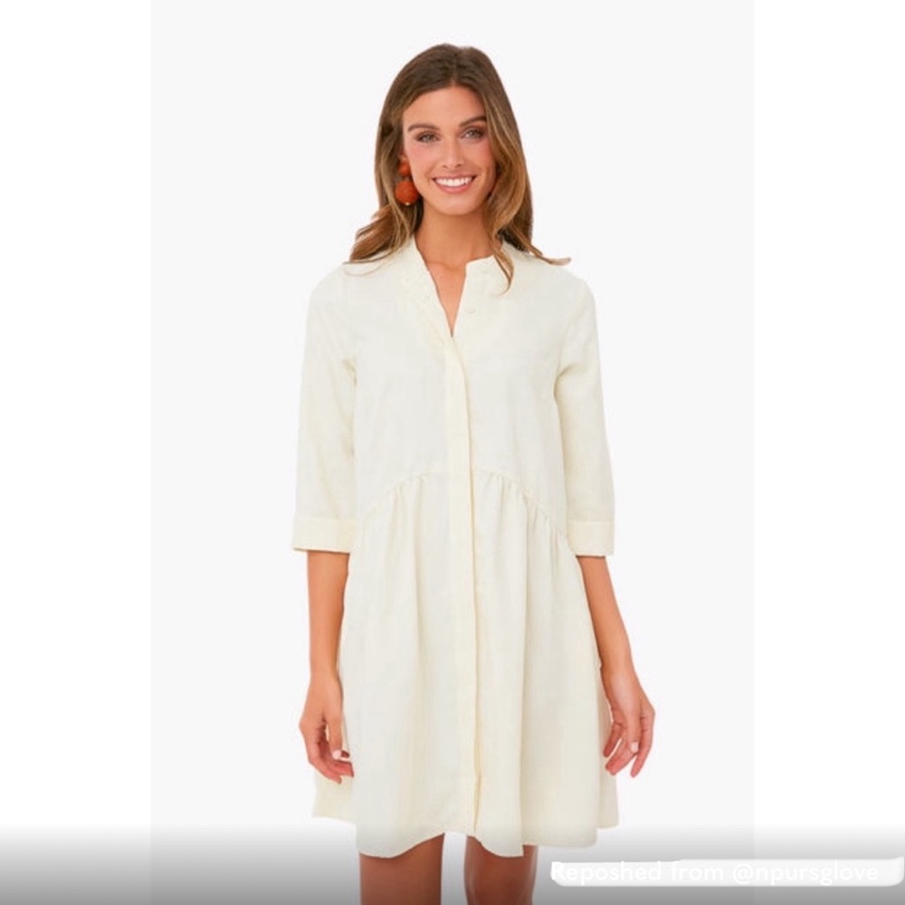 Tuckerneck Ivory Silk Royal Shirt Dress - New With Tags Size Small
